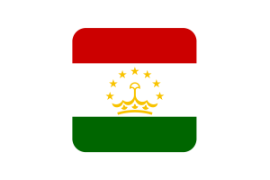 Tajikistan Flag Square Rounded Shape flag