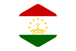 Tajikistan Flag Rounded Hexagon Shape flag