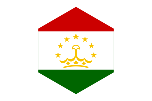 Tajikistan Flag Hexagon Shape flag