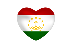 Love of Tajikistan Heart Shape flag