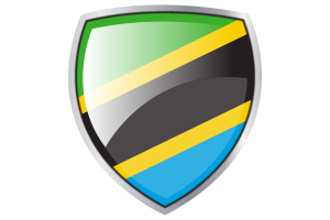 Tanzania Flag Couche Heraldic Shield flag
