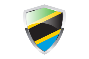 Tanzania Flag with Pointed Triangular Shield flag