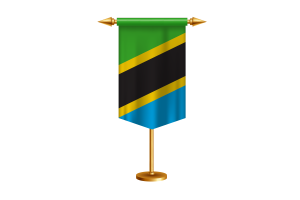 Tanzania Flag Illustration with Stand flag