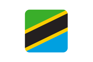 Tanzania Flag Square Rounded Shape flag