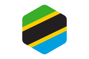 Tanzania Flag Rounded Hexagon Shape flag