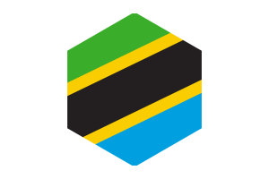 Tanzania Flag Hexagon Shape flag