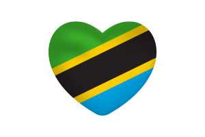 Love of Tanzania Heart Shape flag