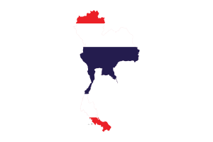 Thailand Map with Flag flag