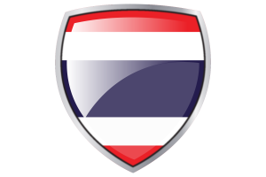 Thailand Flag Couche Heraldic Shield flag