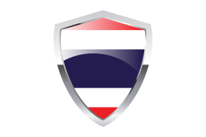Thailand Flag with Pointed Triangular Shield flag