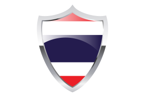Thailand Flag with Medieval Heater Shield flag
