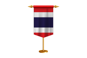 Thailand Flag Illustration with Stand flag