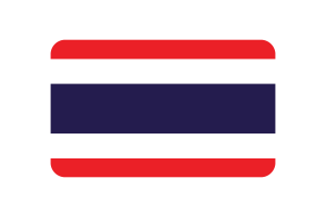 Thailand Flag Rectangle Rounded Shape flag