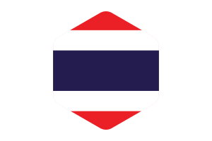 Thailand Flag Rounded Hexagon Shape flag