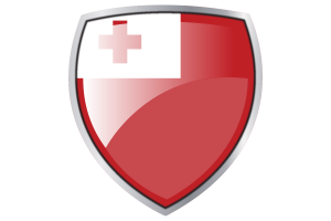 Tonga Flag Couche Heraldic Shield flag