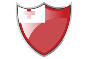 Shield with Flag of Tonga flag