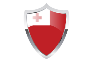 Tonga Flag with Medieval Heater Shield flag