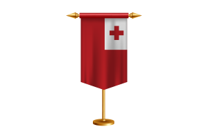 Tonga Flag Illustration with Stand flag