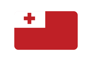 Tonga Flag Triangle Rounded Shape flag