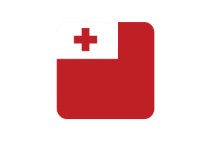 Tonga Flag Square Rounded Shape flag