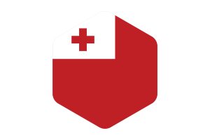 Tonga Flag Rounded Hexagon Shape flag