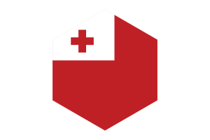 Tonga Flag Hexagon Shape flag