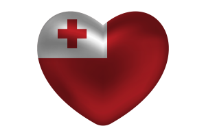 Love of Tonga Heart Shape flag