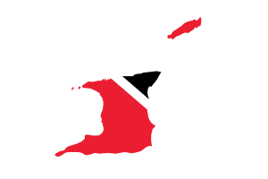 Trinidad and Tobago Map with Flag flag