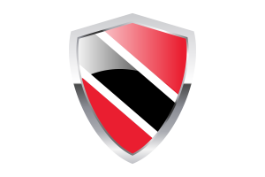 Trinidad and Tobago Flag with Pointed Triangular Shield flag