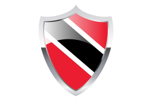 Trinidad and Tobago Flag with Medieval Heater Shield flag