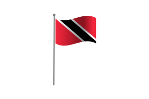 Waving Flag of Trinidad and Tobago flag