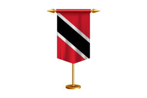 Trinidad and Tobago Flag Illustration with Stand flag