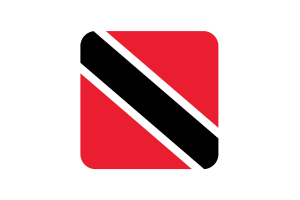 Trinidad and Tobago Flag Square Rounded Shape flag