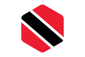 Trinidad and Tobago Flag Rounded Hexagon Shape flag