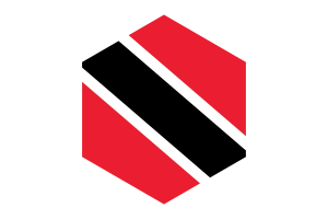 Trinidad and Tobago Flag Hexagon Shape flag