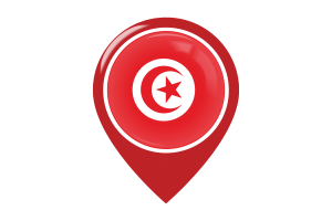 Tunisia Flag Map Pin Icon flag