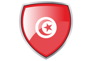 Tunisia Flag Couche Heraldic Shield flag