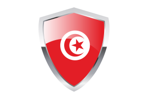 Tunisia Flag with Pointed Triangular Shield flag