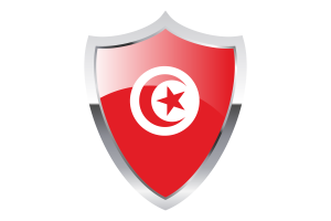 Tunisia Flag with Medieval Heater Shield flag