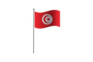 Waving Flag of Tunisia flag