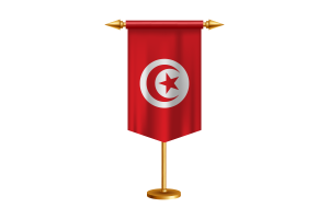 Tunisia Flag Illustration with Stand flag