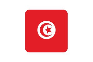 Tunisia Flag Square Rounded Shape flag