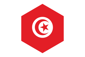Tunisia Flag Hexagon Shape flag