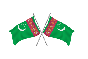 Turkmenistan Waving Friendship Flag flag
