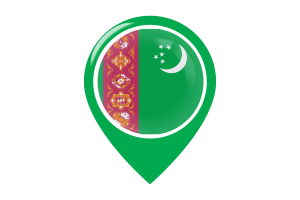 Turkmenistan Flag Map Pin Icon flag