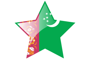 Turkmenistan Flag Star Icon flag