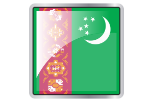 Turkmenistan Flag Square icon flag