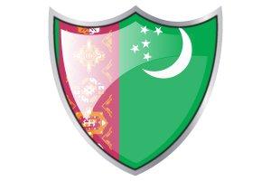 Shield with Flag of Turkmenistan flag