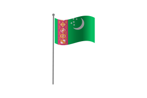 Waving Flag of Turkmenistan flag