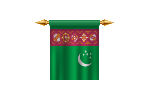 Turkmenistan Emblem flag
